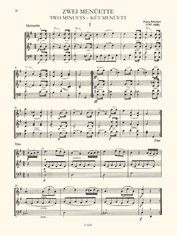 Trios für zwei Violinen und Violoncello